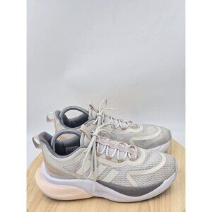 adidas AlphaBounce Womens  Low White Peach Athletic Running Shoes - HP6147  8.5
